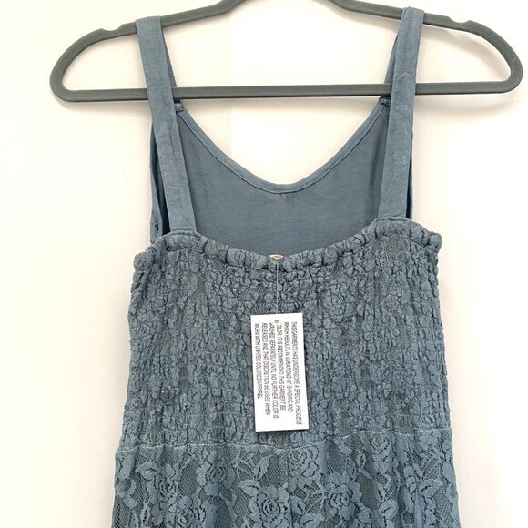 NWOT Indigo Thread Lace Jersey Dip Dye Maxi Dress XS Ombre Fairy Whimsigoth Boho - Picture 6 of 13